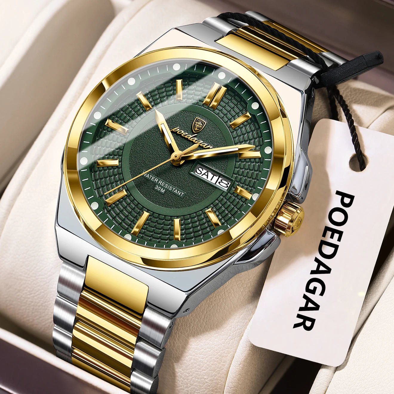 Premium Men's Chronograph Watch – Stainless Steel, Luminous, 3Bar Water‑Resistant