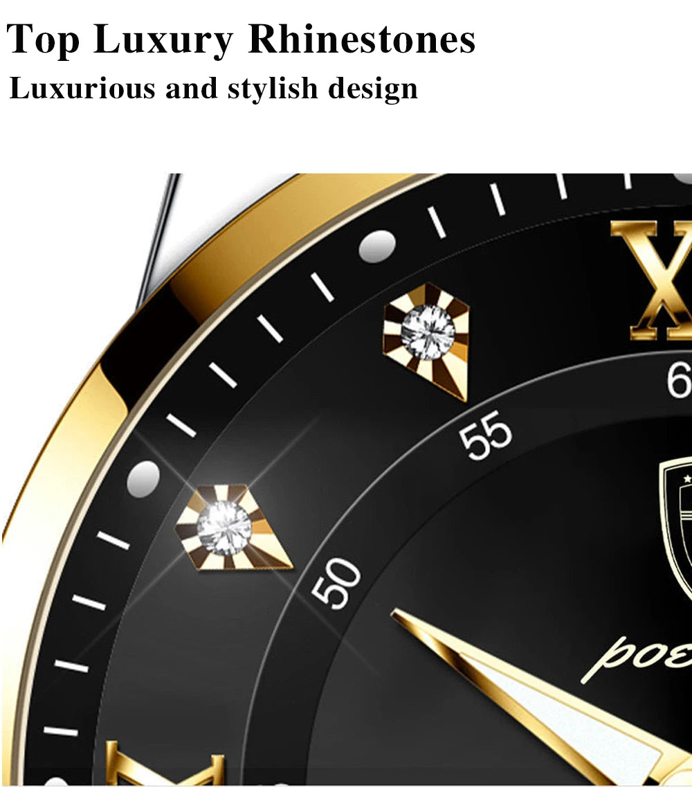 Full Calendar Chronograph Watch – Roman Numeral Dial with Hidden Clasp Bracelet