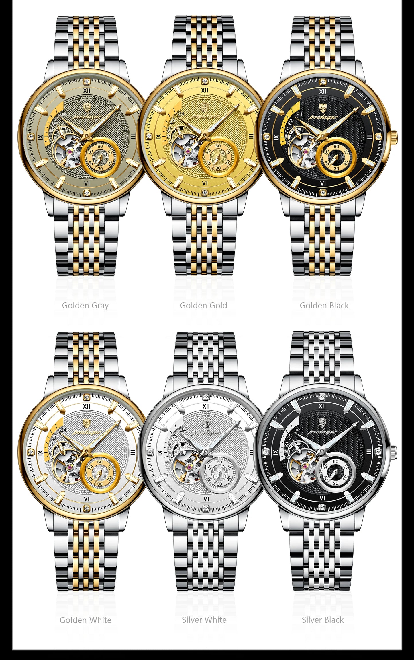 Automatic Skeleton Watch – Luminous Tourbillon Style with Sapphire Crystal