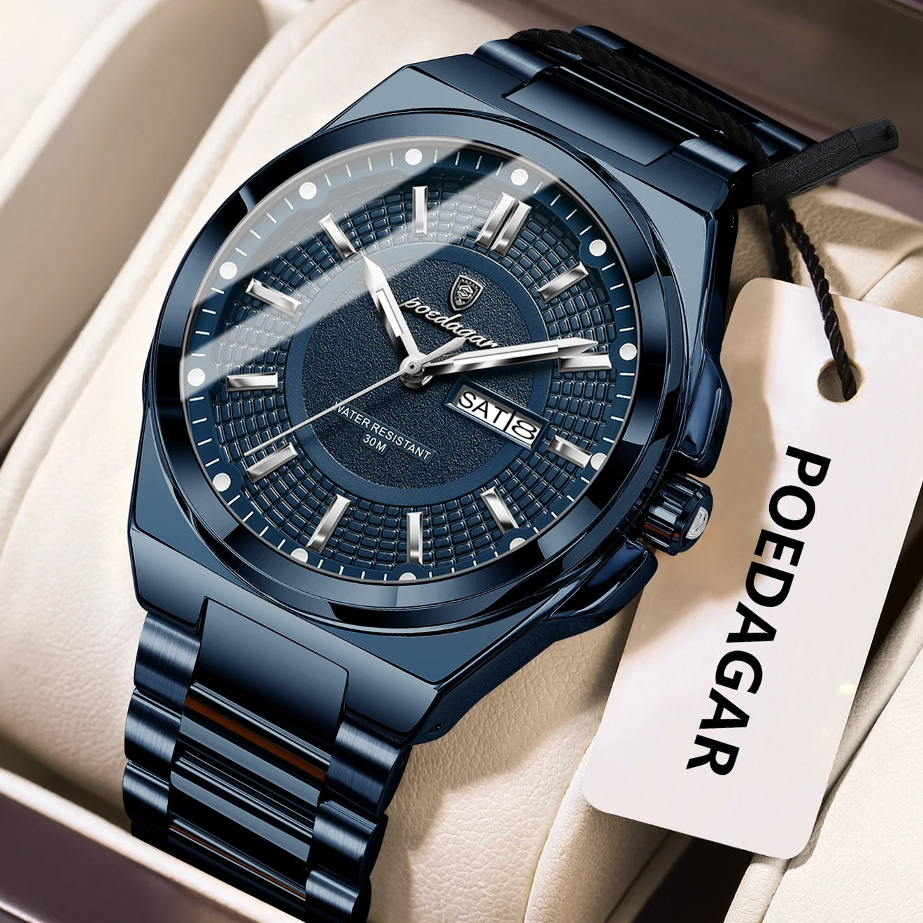 Premium Men's Chronograph Watch – Stainless Steel, Luminous, 3Bar Water‑Resistant