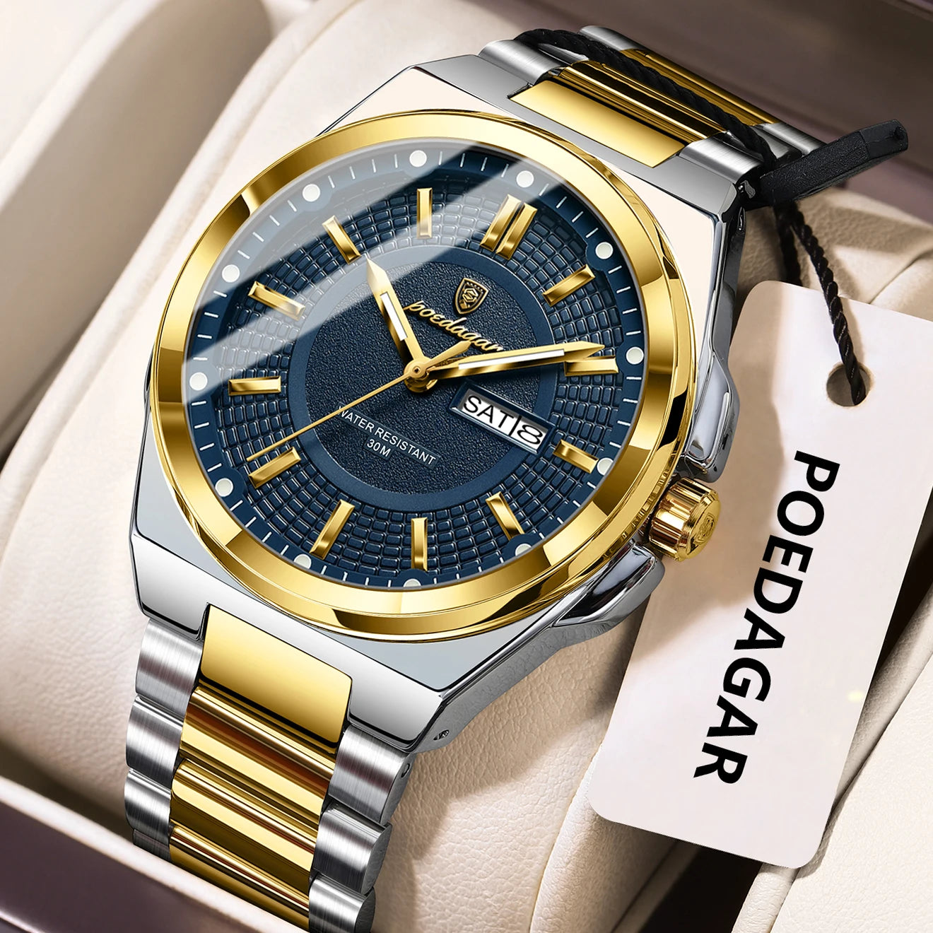 Premium Men's Chronograph Watch – Stainless Steel, Luminous, 3Bar Water‑Resistant