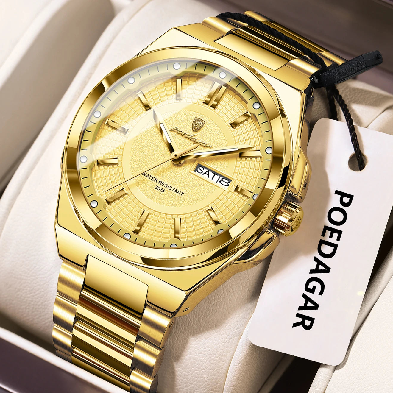 Premium Men's Chronograph Watch – Stainless Steel, Luminous, 3Bar Water‑Resistant